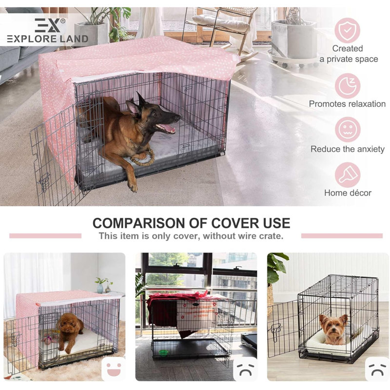 Housse pour cage en polyester Elzena, H 21 po x l 19 po x P 30 po, Rose