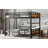 Metal Bunk Bed With Raised Security Fence And Noise-Free Design-125179194