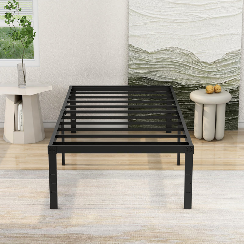 18" Steel Bed Frame, Twin, Black