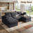 107" Cloud Modular Sectional Sofa, 5-Piece U Shaped Corner Couch with Hidden Storage and 2 Ottomans, Modern Minimalist Corduroy Upholstered Boneless Sofa for Living Room, Extra Deep Seat, Easy Assembly Required-295374933