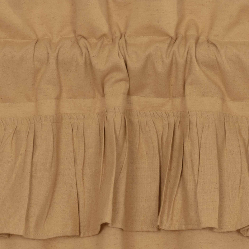 Sickels Ruffled Cafe Curtain, 72" W x 36" L, Khaki