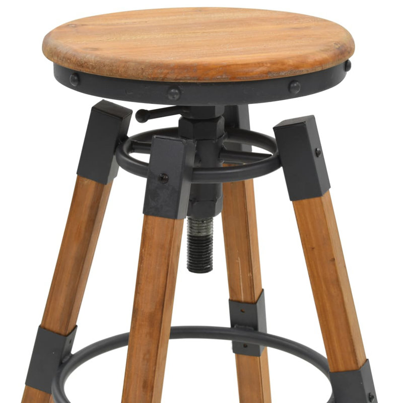 Ensemble de 2 tabourets de bar en bois naturel et sapin massif