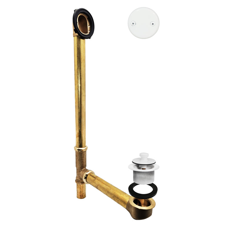 Drain de baignoire avec trop-plein Twist and Close, Blanc thermolaqué