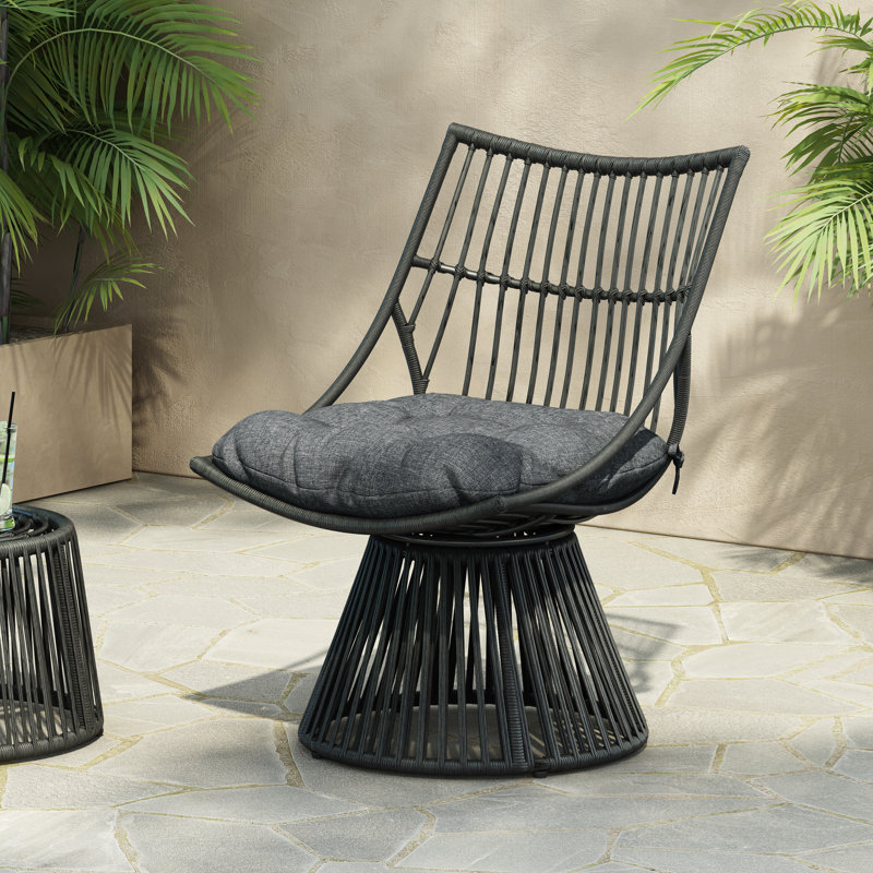 Chaises de patio avec coussins Fiona, Gris, Gris