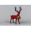 35cm Tartan Reindeer Standing Christmas Decoration in Red and Black Plaid