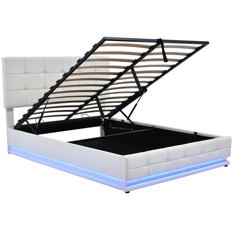 Ensemble de chambre avec grand lit plateforme tapissier 4 pièces Rihamna