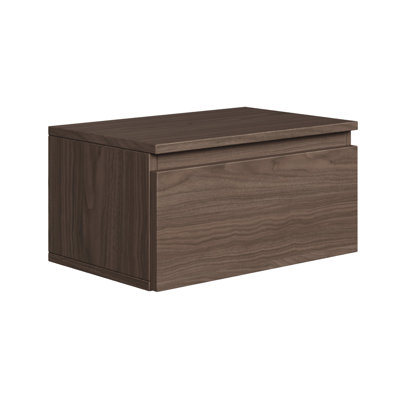 Syvanna Wall-Mounted Bedside Table with Drawer 49 cm Wisconsin Walnut
