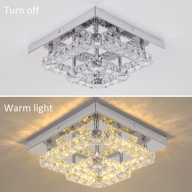 2 Square Rings Dimmable LED Tiered Chandelier
