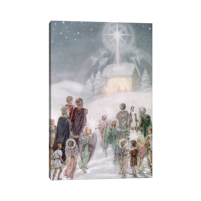 A Christmas Card From A Watercolour by Daphne Allan - Wrapped Canvas Print, 66.04 cm H x 45.72 cm W x 1.91 cm D