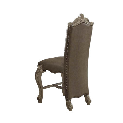 Chaise brune et blanc cassé à hauteur de comptoir (2) - pour une utilisation quotidienne de 2 sièges blancs et confortables