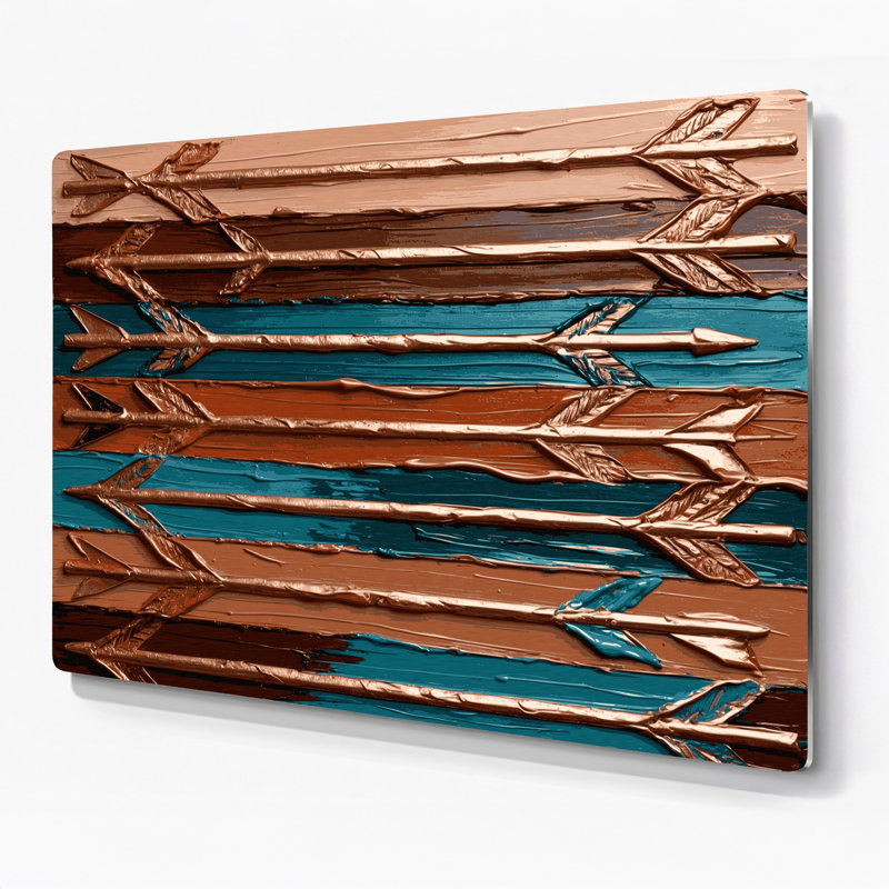 Art mural brun en métal Southwestern, H 24 po x l 36 po
