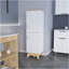 Garde-manger simple Wallas, quatre tablettes, deux portes, finition chêne clair / blanc
