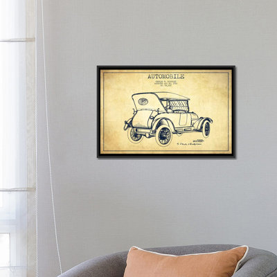 « charles w. mckinley automobile sketch », reproduction d’impression sur toile beige