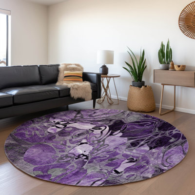 Premium Machine Washable Cerrito AMF558 Purple Rug