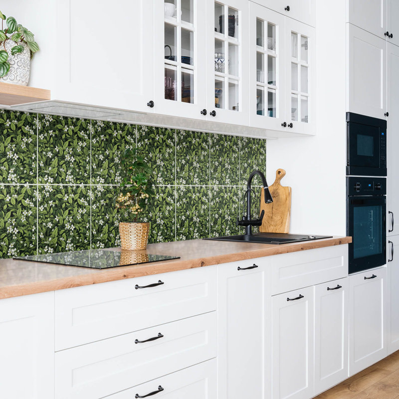 Nieve 50 x 100 cm PVC Metro Tile in Green