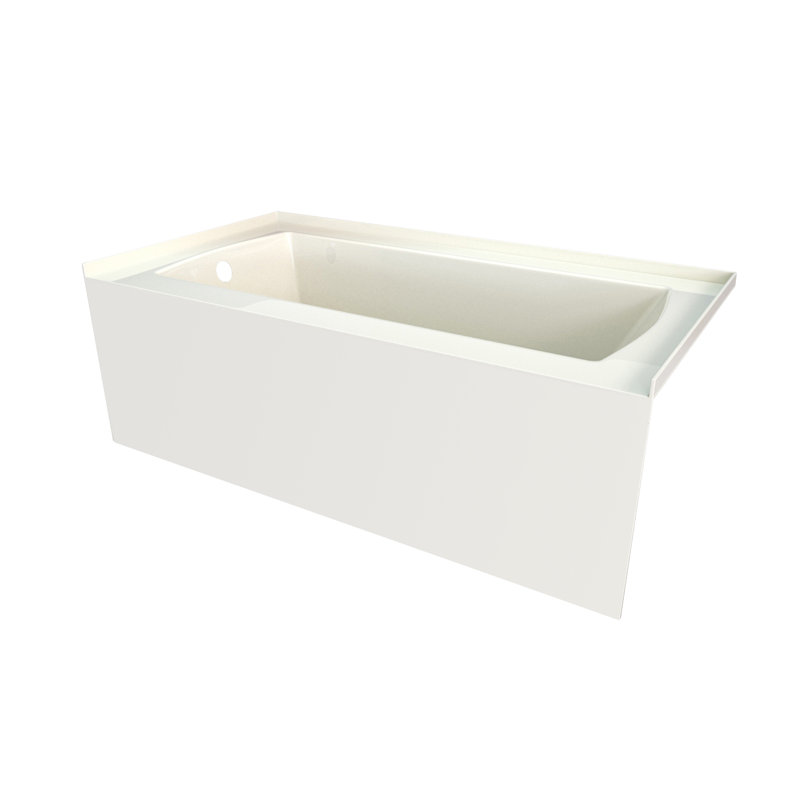 60'' x 32'' Soaking Acrylic Bathtub, Left, Biscuit