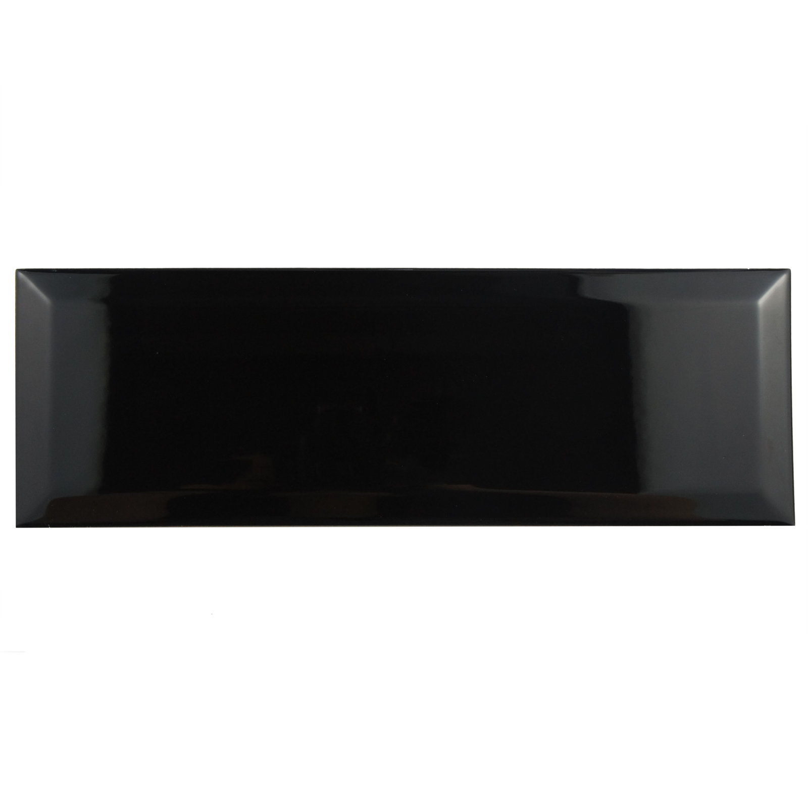 Santorini Loft 4" x 12" Beveled Ceramic Subway Wall Tile, Loft Nero
