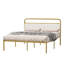 Structure de lit en métal et acier avec tête de lit tapissier moderne (grand) - beige et doré
