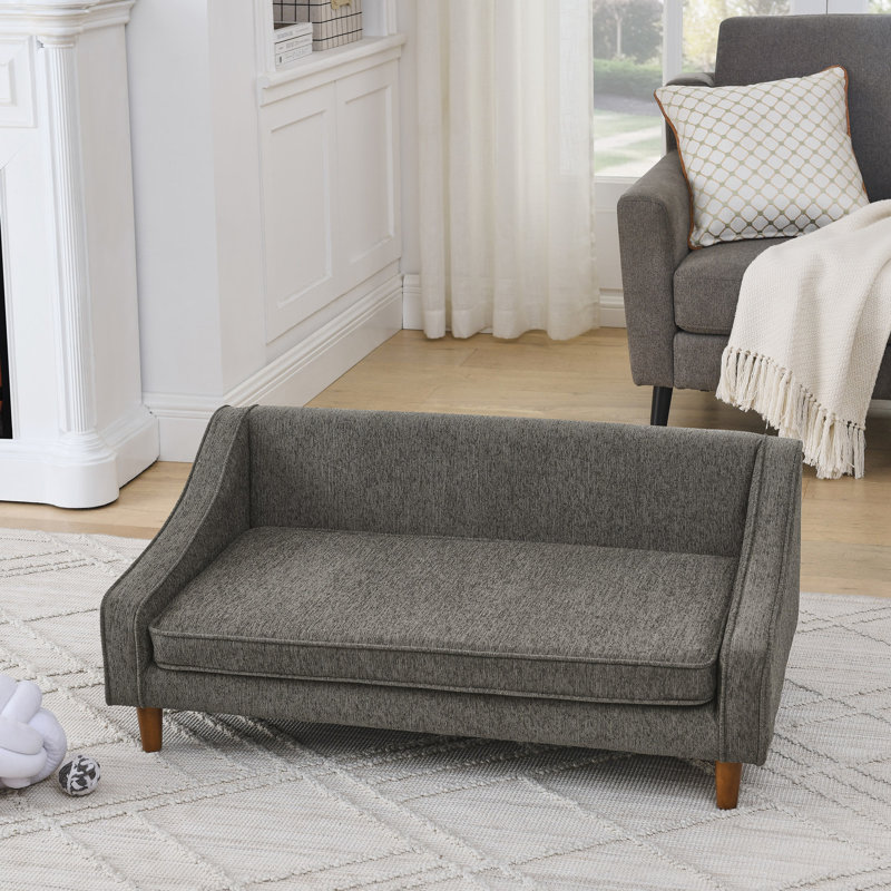 Animal gris foncé confortable avec base de style accoudoir irrégulier unique et conception moderne pour chiens, Gris foncé