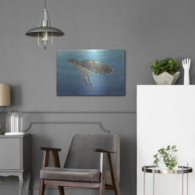 " Luxe Metal Art 'Ocean Sea Turtle II' By Tim O'Toole, Metal Wall Art, 24"x16" " by Tim O'Toole