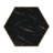 Hexagonal Rustic Retro Wood Coffee Table, With 2 Hidden Drawers, Textured Marble Tops, Oak Finish - Perfect For Living Room & Reception Areas-1247880709