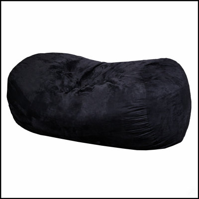 Lara 6.5 Foot Suede Cylindrical Bean Bag, Black - Soft, Comfortable, And Stylish Seating For Modern Homes