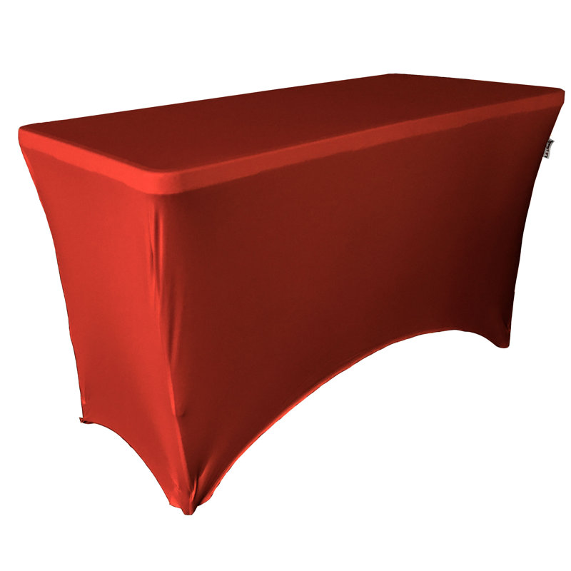 Riviere Spandex Rectangular Tablecloth, 72"L X 30"W X 30"H, Red