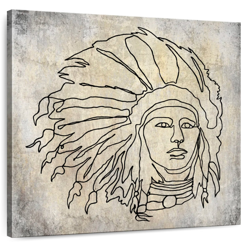 Lelar Indigenous Indian Chief, 24" H x 24" W