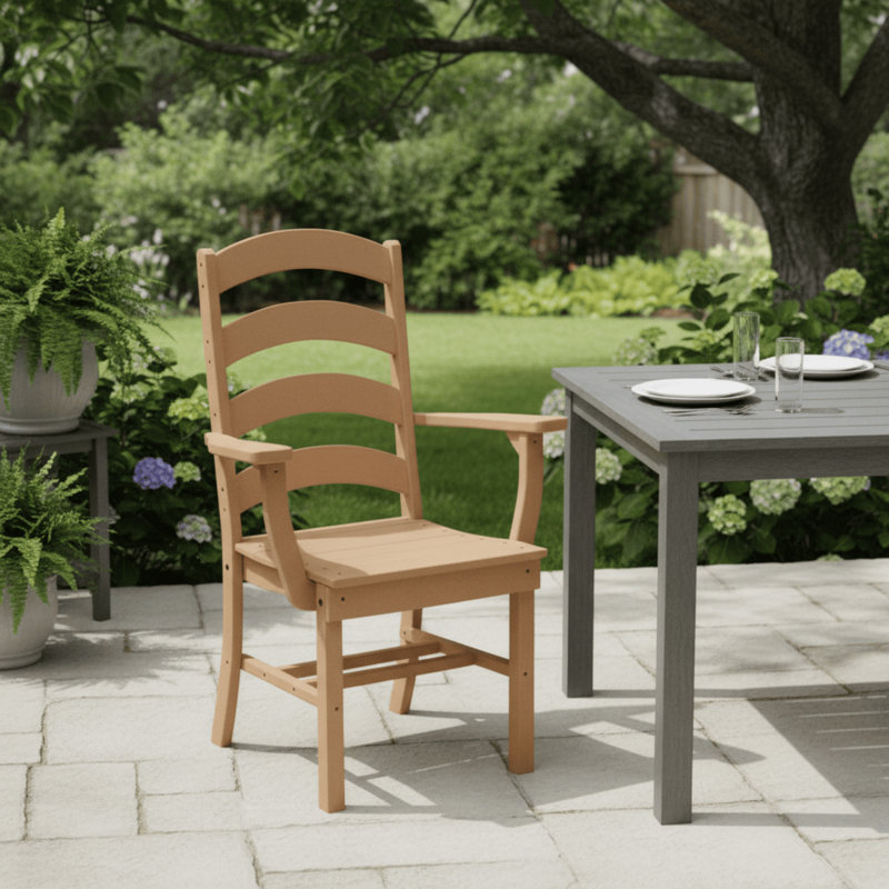  Chaise en polyuréthane avec accoudoirs Ladderback, Noir