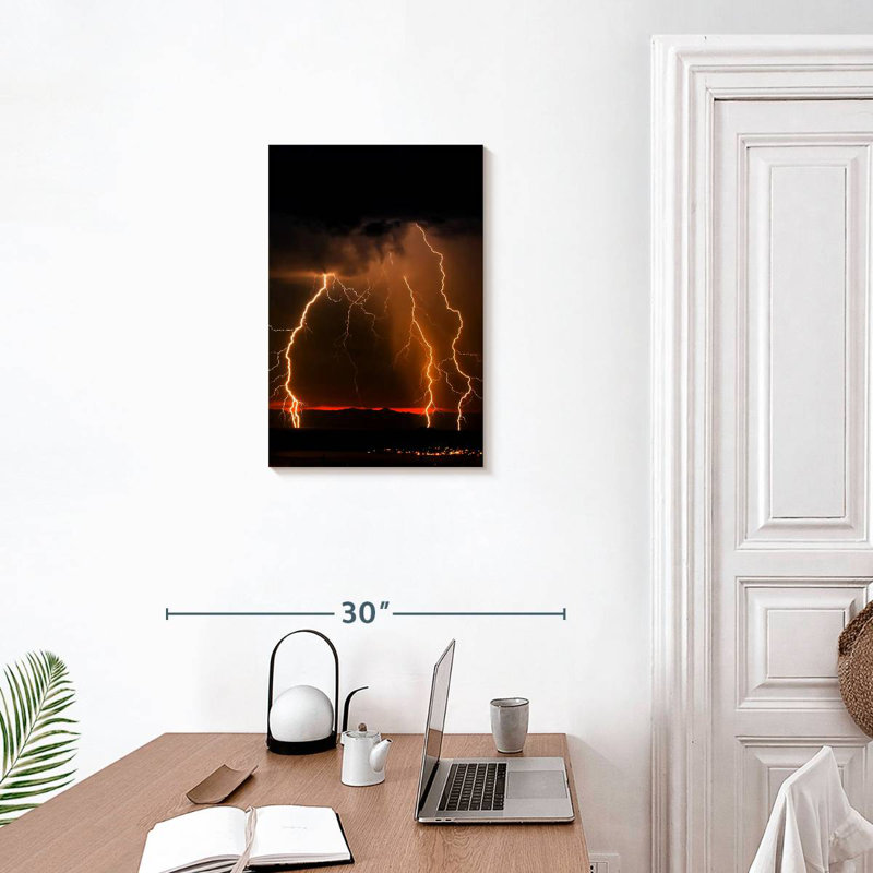 Orange Lightning, 24" H x 16" W