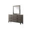 Commode de meuble de chambre à coucher moderne de conception moderne avec 1 seule poignée de poignées et 6 tiroirs avec plateau de rangement en faux marbre gris