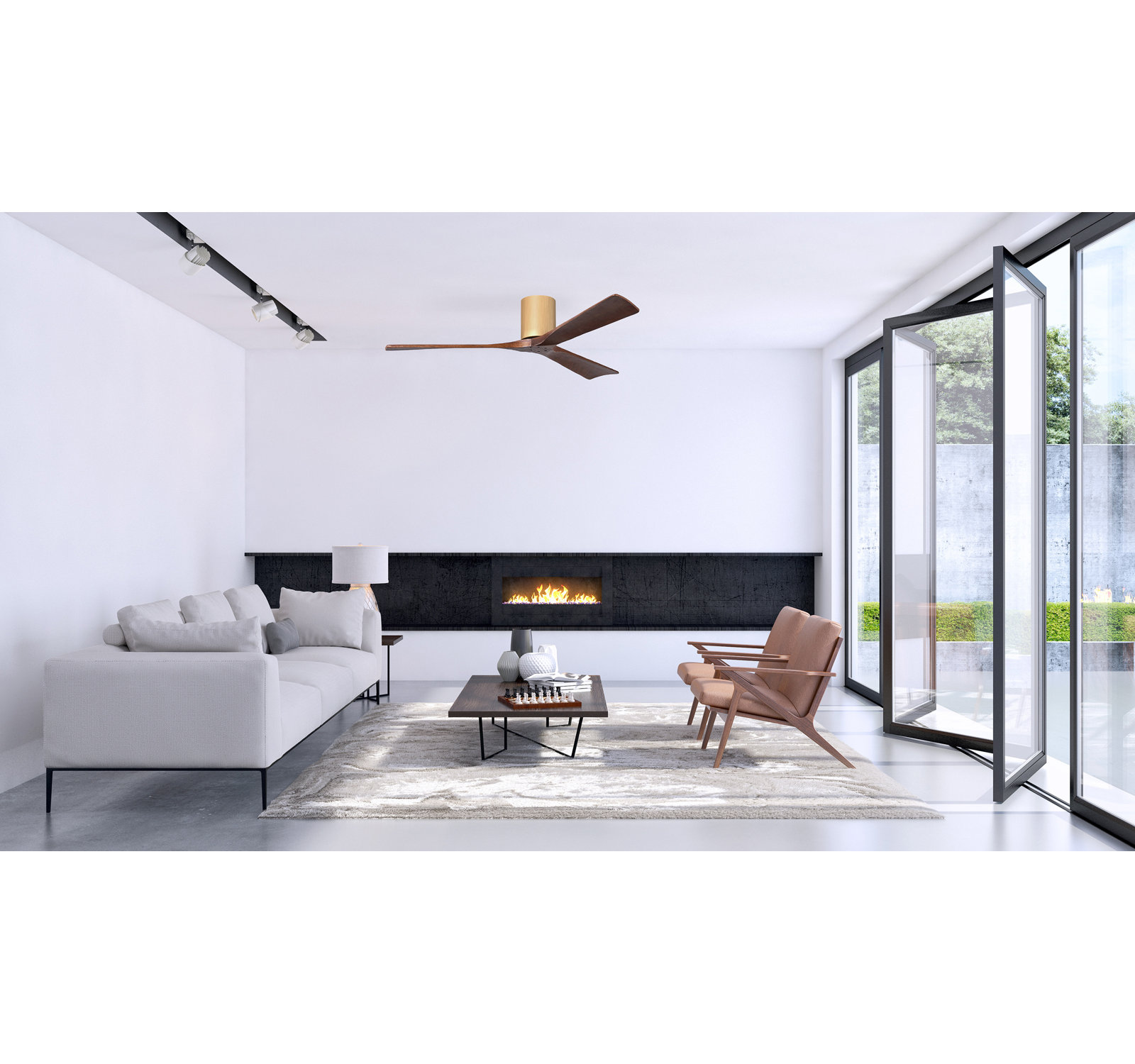 Olivier 3 Blade Ceiling Fan, Walnut Tone, Light Maple, 60"