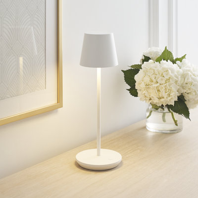 Rukija 1-Light Modern Rechargeable Table Lamp with Shade