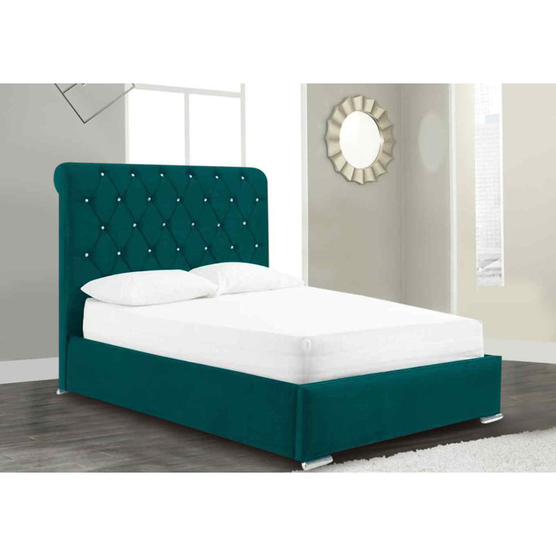 Upholstered Bed, Single (3'), Green