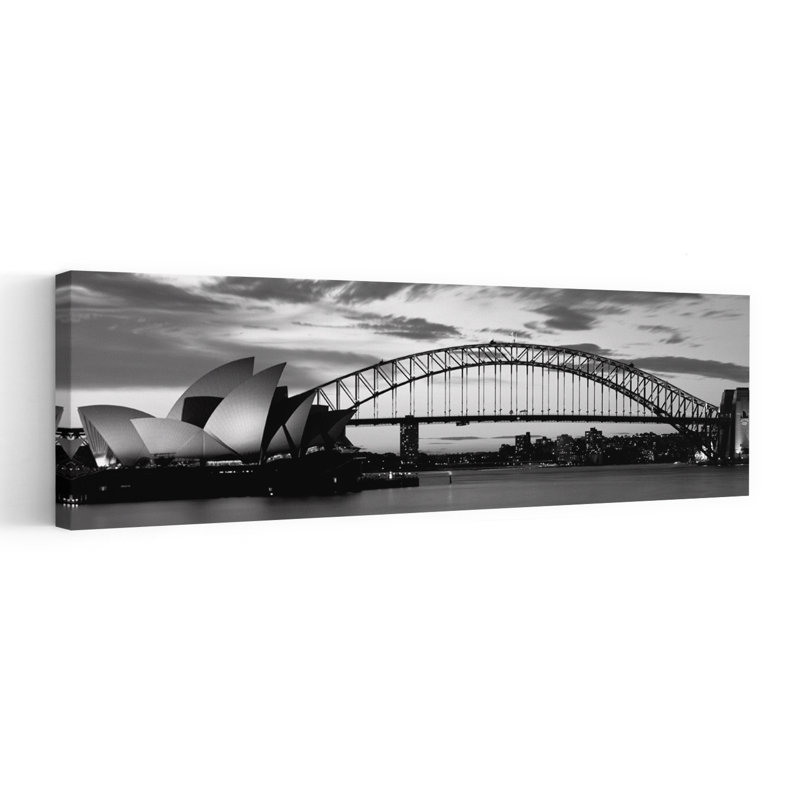 Sydney Harbour Bridge At Sunset Sydney Australia by Mark Segal - Wrapped Canvas Panoramic Print, 30.48 cm H x 91.44 cm W