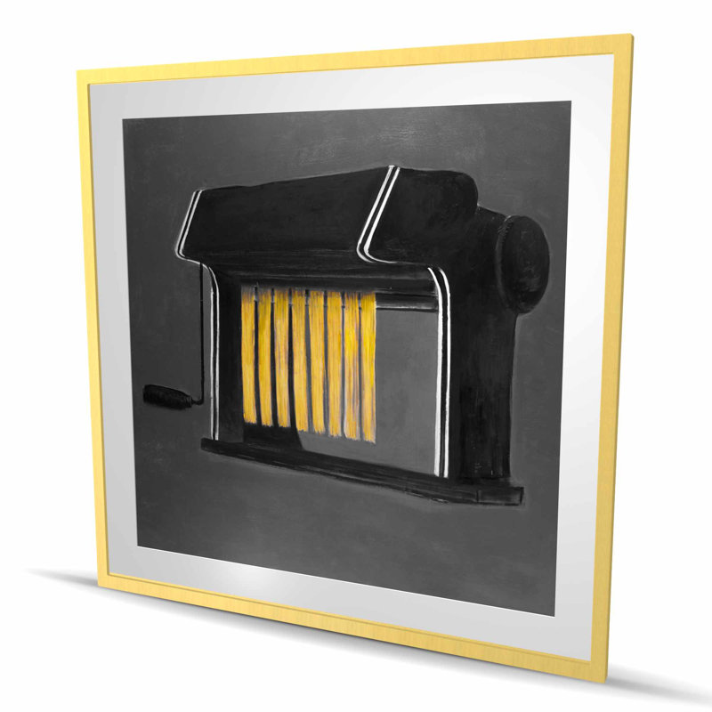 Fresh Pasta Machine - Yellow Kitchen Framed Matted Print