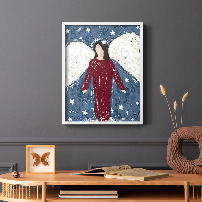Angels Everyone II Framed Print - Solid Wood, White, 14" H x 11" W