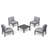 4 - Person Modular Patio Conversation Sets With Cushions, 5-Piece Outdoor All-Weather Waterproof HIPS Sofa Seating Group, Gray-757751235-757751245-757751243