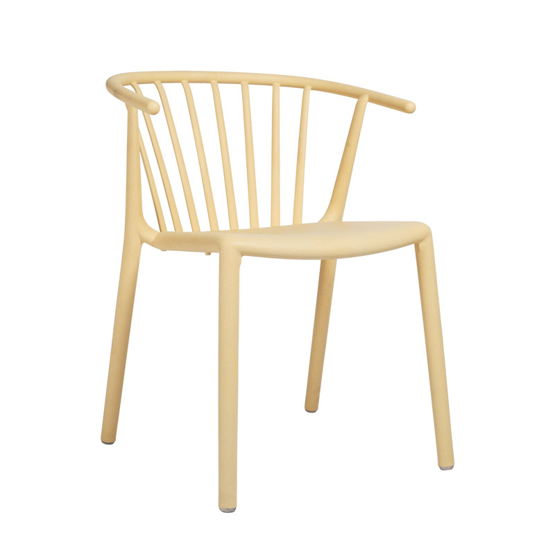 Woody Eco Outdoor Dining Side Chair, Fire Yellow
