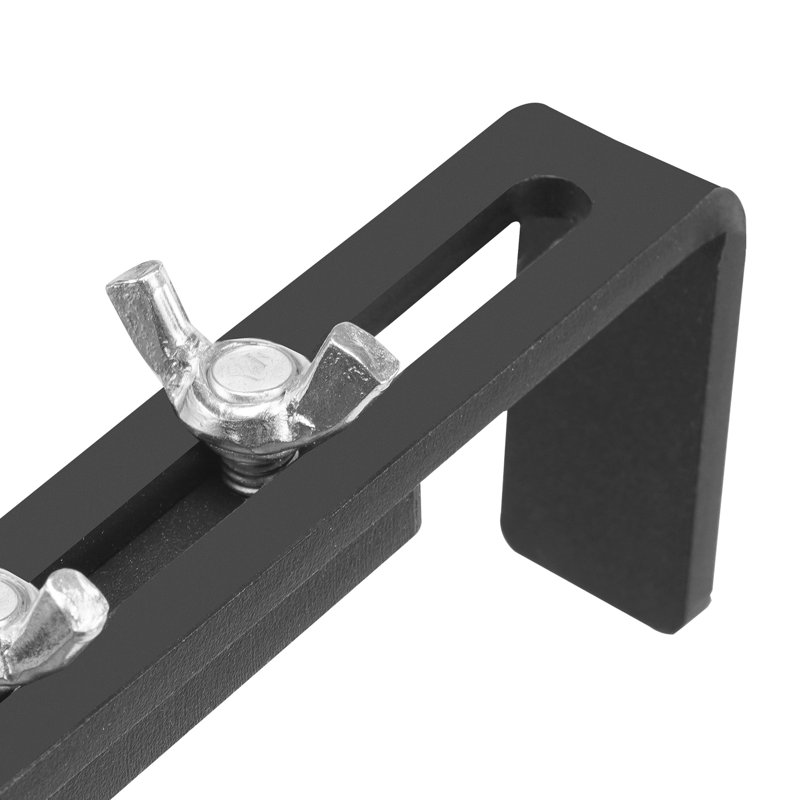 Table de balcon suspendue pour rampe de patio 48 x 61 cm, acier inoxydable, résistant aux intempéries, charge maximale de 22,7 kg, modèle pliable peu encombrant, à fixer sur une rambarde extérieure en métal, montage facile