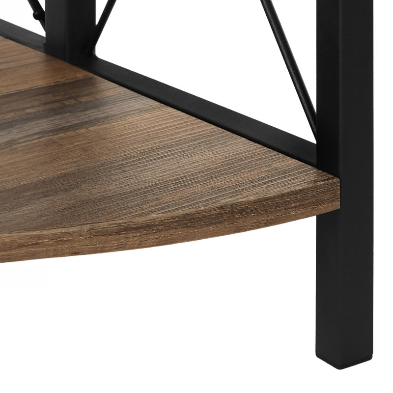 Bookshelf, Bookcase, Etagere, Corner, 4 Tier, 60"H, Office, Bedroom, Laminate, Metal, Contemporary, Modern, Brown
