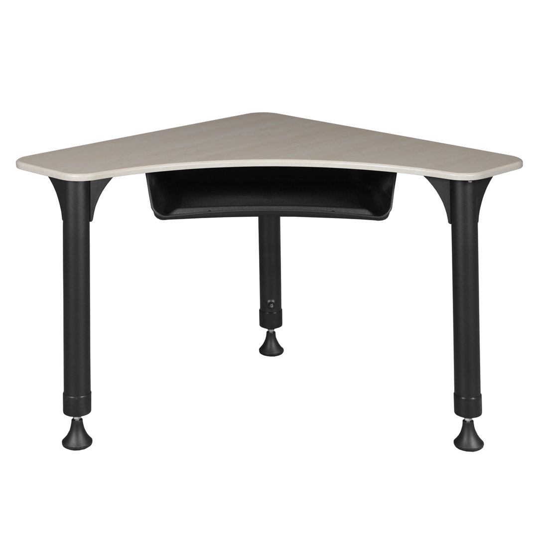 28 in Boomerang Height Adjustable Activity School Desk with Book Storage Inbox Zero