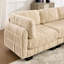 Canapé modulaire en chenille à 2 sièges avec détails ruisselés, 2 repose-pieds mobiles, mousse à haute densité, coussins de dossier en forme de L, assemblage facile, pour le salon, la chambre à coucher-348465743