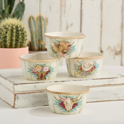 Rosewood Set of 4 Ice Cream Bowl 5.25" x 3" 4 asst.