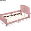 Lit de jour simple rose éblouissant avec tête de lit à rayures classique-1602006550