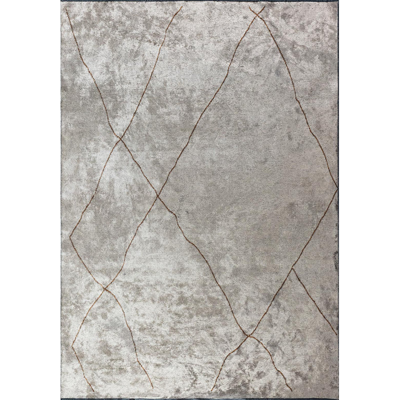 Ambernique Geometric Hand Loom Indoor / Outdoor Area Rug, Rectangle 7'10" x 9'10"