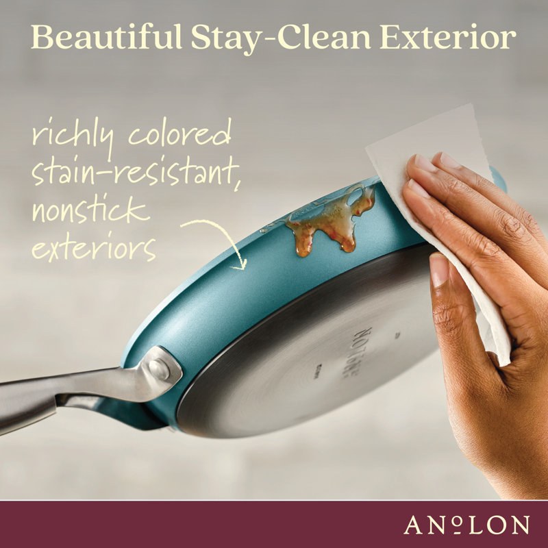 Anolon Achieve Hard Anodized Nonstick Frying Pan / Skillet, 8.25", Teal