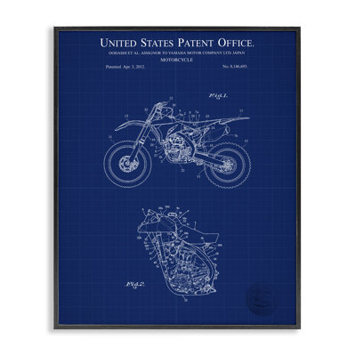 Motif de motos bleues, estampe numérique par Karl Hronek