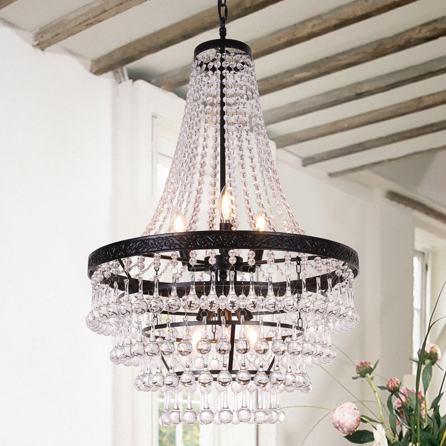 House of Hampton® Em墨ls 6-Light Crystal Empire Chandelier & Reviews ...