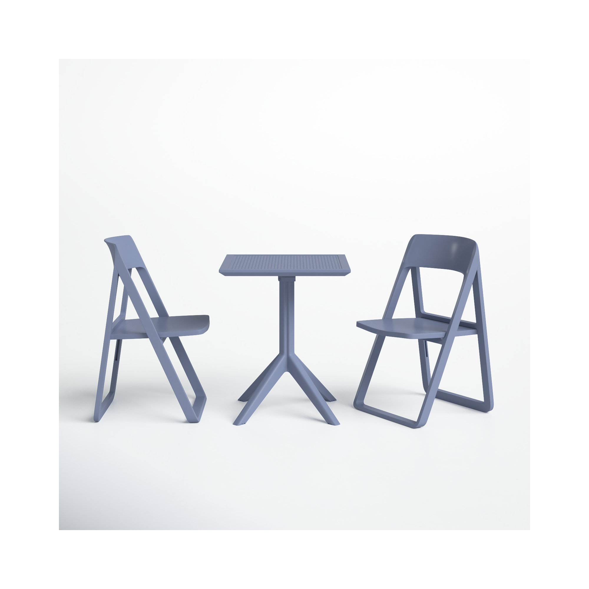 Farrah Square 2 - Person Bistro Set, Dark Gray